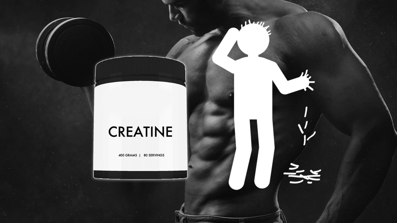 man icon loosing hair and creatine monohydrate bottle