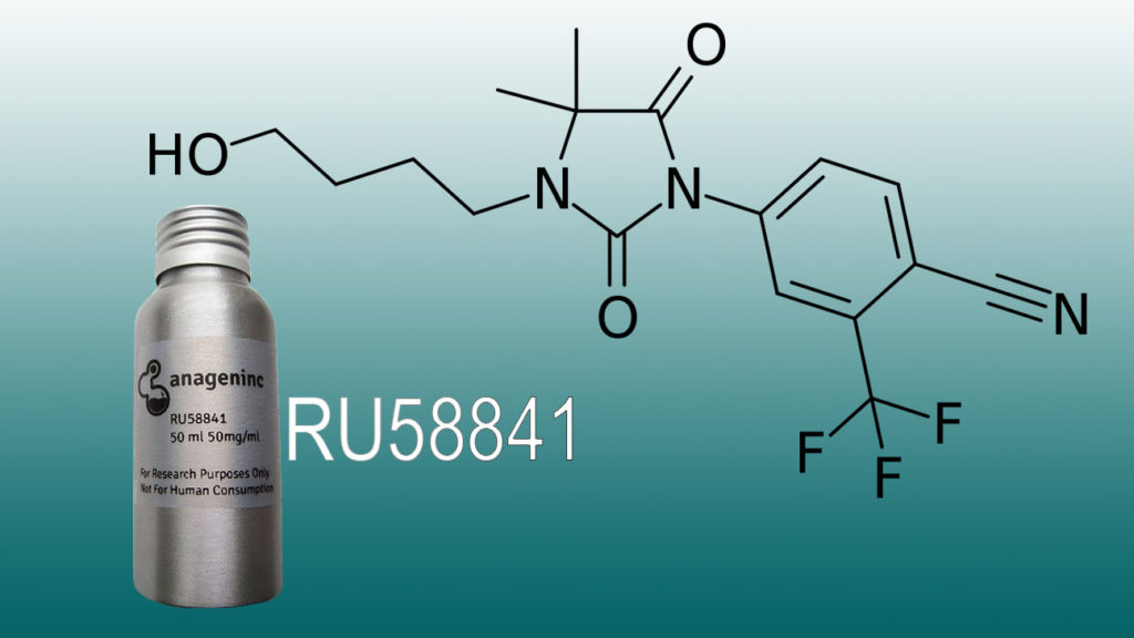 bottle of ru58841 and its formula